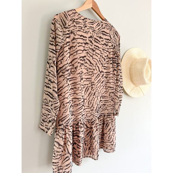 Lovers + Friends x Revolve | Heart Babydoll Drop Waist Zebra Animal Print | Sz S - Picture 7 of 10